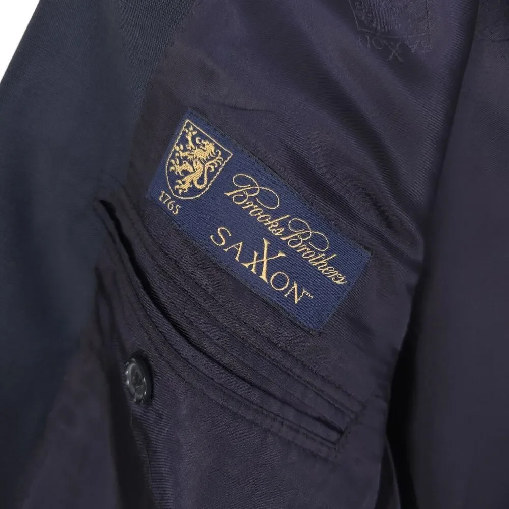 BROOKS‎ BROTHERS 1818 Saxon Wool Blazer 44R Navy Madison Jacket USA Union Made